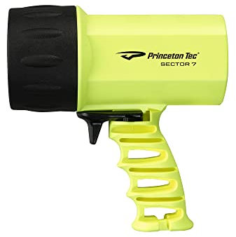 Princeton Tec Sector 7 LED Scuba Dive Spotlight IPX8 Wasserdichtigkeit, Leistungsstarker 1600 Lumen Strahl mit Pistolengriff für Outdoor-Erkundungen oder Unterwassersport, 30 Stunden Lebensdauer,