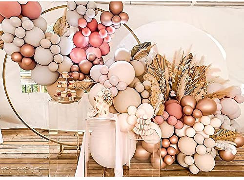 180 Pcs Rosa Ballon Bogen Girlanden Kit,Ballons rosegold peach apricot,Party Deko für Retro Boho,luftballons Girlande,Blush Luftballons Hochzeit.