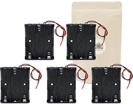 5X Armature Support Boite boitier pour 3 Pile Batterie 18650 avec Fils Noir Rouge coupleur