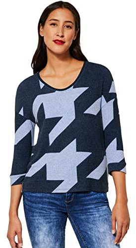 Street One Damen A318641 T-Shirt, Mighty Blue Melange, 44