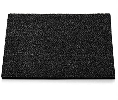KARAT Fußmatte für Außen und Innen, 50x80 cm Schwarz 17mm Höhe, Türmatte aus Kokos, Schmutzfangmatte, Kokosmatte mit Rutschfester Rückseite für Haustür, Eingang