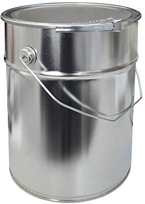 10 Liter Weißblecheimer Hobbock inkl. Deckel mit Spannring | Stabiler Metalltragegriff | Luft und Flüssigkeitsdicht | Robust und Stapelbar | Gefahrgut Tauglich (10 Liter)