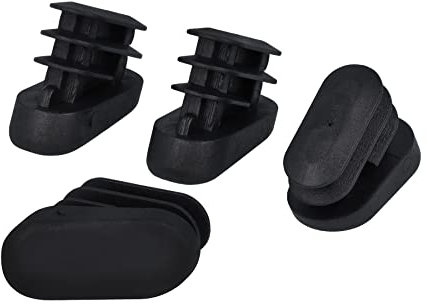 GleitGut 4 x Lamellenstopfen oval für schräge Stuhlbeine Kunststoff Stopfen schräg 20° Neigung schwarz (30 x 15 mm 20 Grad längs)