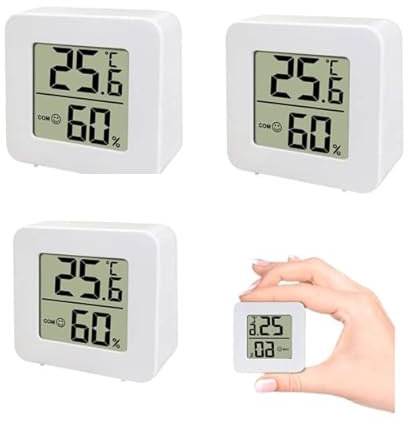 Thermometer Hygrometer innen Hygro Indicator 3er-Set mit Raumklima-Indikator, Digitales raumthermometer, thermometer für innenräume, Luftfeuchtigkeitsmesser für Babyzimmer Wohnzimmer Büro Gewächshaus