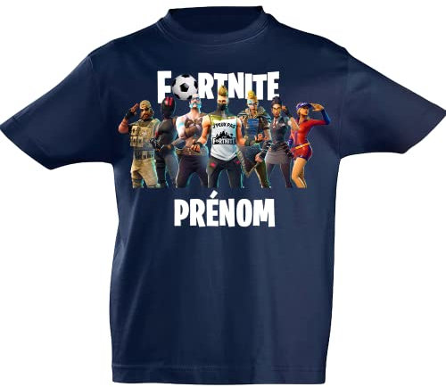 T-Shirt personnalisé pour Enfants Premium & Authentic Dye Color T-Shirt de Jeu personnalisé avec prénom ou Texte pour Enfants garçons pour Les Fans de FORTNITE