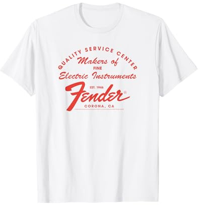 Fender Guitar Quality Service Centered Text Maglietta