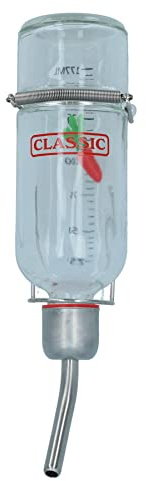 Small Animals Glass 175ML Chew Proof Water Bottle With Water Level Indicator