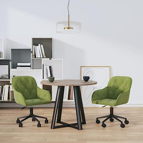 INLIFE Esszimmerstühle 2 STK. Drehbar Hellgrün Samt,17.7kg,3103424