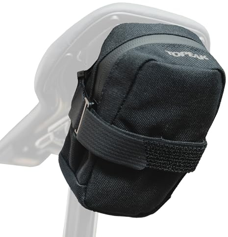 Topeak Elementa Seatbag, Black, M – Compact 0.5 L Under-Saddle Bike Bag with Anti-Slip Fabric, Hook-and-Loop Fastening, and 1000D Polyester Build for Inner Tube, Tire Levers, Mini Tool Storage