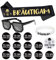 TGFIX 15 Stück Bräutigam Button Schärpe Set Groom Satin Schärpe Schwarz JGA Deko Männer Accessoires mit Pixelig Mosaik Brille Abzeichen Armbänder für Junggesellenabschiede Verlobungen Hochzeiten