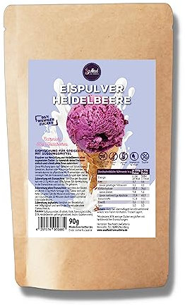 Eispulver Heidelbeere von Soulfood LowCarberia 90g - Für 400g Eiscreme - 95% weniger Zucker