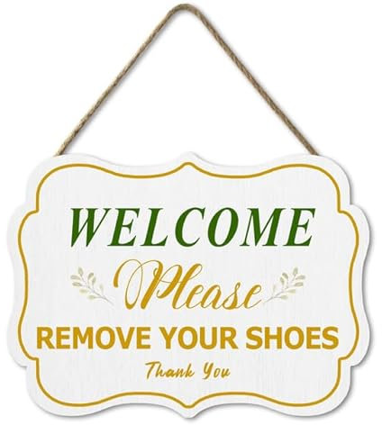 Ymaotrade Please Remove Your Shoes Off Sign Take Off Shoes Door Sign Shoes Off Please Wood Plaque Decoration for Home Front Door Wall Decor Housewarming Gift Welcome Sign 10.86 * 7.95