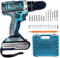 Cordless Drill, 21V Electric Drill Screwdriver Kit with 25+1 Torque, 2 Speed with 2 Batteries 2.0Ah, Combi for Home and Garden DIY Project (Blue)