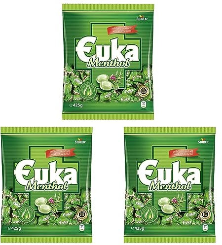 Bunte Welt Euka Menthol – 3 x 425g – Eukalyptus-Menthol Bonbons mit Reedy Creek Eukalyptus (Packung mit 3)