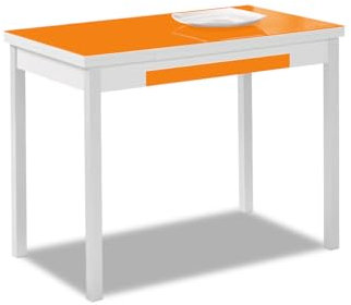 ASTIMESA Mesa de Cocina Extensible, Naranja, 140 x 50 cm