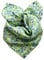 Prettystern 65cm handrolliertes Seidentuch Halstuch Kopftuch Seidenschal mit Floral Blümchen Damen Herren 08 Grün