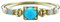 AMDXD Gold 14 Karat Au585 Ring für Damen, Hochzeitsband mit Türkis Blau Rund, 14K Gold Freundschaftsringe Eheringe Opal Echte Goldschmuck, Gold, Gr.60