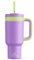 POWCAN 40 oz Tumbler with Handle, 2-in-1 Straw and Sip Lid, Leakproof, Dishwasher Safe, Insulated Stainless Steel Travel Coffee Mug, Keeps Cold for 34 Hours, Fits in Car Cup Holder (Wisteria)