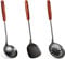 FJNATINH Wok Kelle, Wok Spatel Und SchaumlöFfel, Hohe Qualität Edelstahl KüChenhelfer Set,SpüLmaschinenfest,36,2-38,1 cm