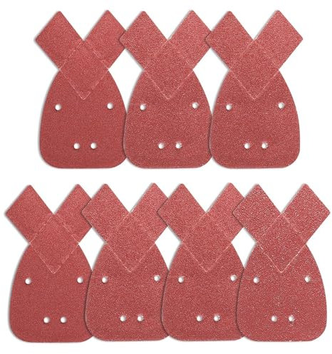 Sanding Sheets for Black and Decker Mouse Sanders, 40PCS 40 60 80 120 Grit Sandpaper Assortment with Extra Tips for Replacement, 4 Holes Hook and Loop Detail Sander Sanding Pads Sand Paper