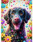 DOMROM Hund Diamond Painting Kits Erwachsene, 5D Bunte Blumen Diamant Painting Bilder, Diamond Art Painting Kit Full Drill Gem Digitales Diamant Gemälde Stickerei für Gift Home Wall Decoration 30x40cm