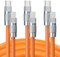 STATIK TsumoCharge iProduct to USB C Charger Cable Fast Charge, Heavy Duty Unbreakable Silicone 27W Fast Charger USB C Cable, 6FT/2M Orange 3-Pack