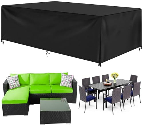 Abdeckung Für Gartenmöbel Abdeckung Gartentisch 215x160x70cm Schutzhülle Gartenmöbel Wasserdicht Paletten Abdeckung Wetterfeste Abdeckplane Tischabdeckung Outdoor Wetterfest Anti-UV Oxford Gewebe