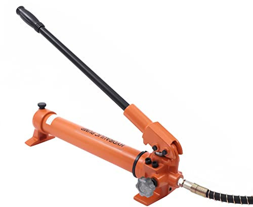 Manuelle Hydraulikpumpe Handpumpen-Schlauchkupplung Hydraulische Zoll Hydraulic Pump FüR Hydraulikzylinder Hydraulikhandpumpe Mit Schlauch Handhydraulikpumpe Schlauchkupplung CP-700 70/1000 MPa