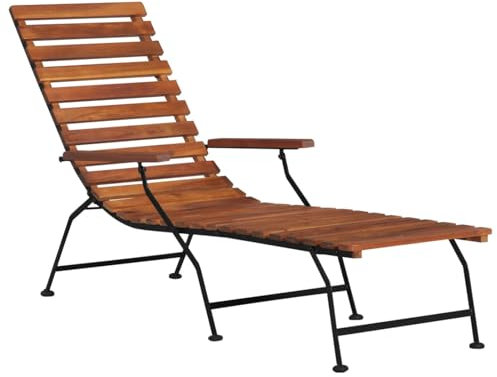 ShCuShan Liegestuhl für den Außenbereich aus massivem Akazienholz, Schaukelliege aus Holz, Sonnenliege, Liegestühle für Sauna