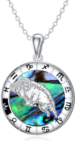 Collares con los 12 signos del zodíaco, Collar con colgante de concha de abulón y horóscopo de plata de ley 925, Joyería de cumpleaños con constelaciones astrológicas para mujeres y niñas
