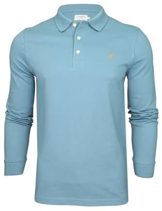 Farah Mens Blns Ls Polo Long Sleeve para Blue L