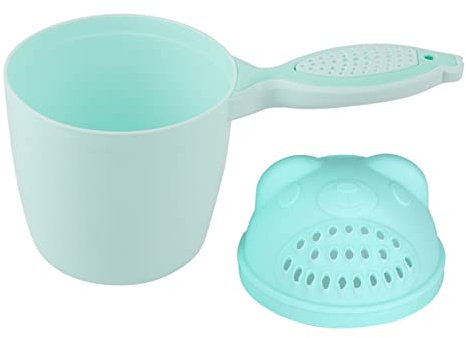 2 Colors Baby Bath Rinse Cup, Baby Shampoo Cup Baby Bath Jug Toddler Hair Washing Baby Bath Water Pourer Cute Kids Wash Hair Bath Rinse Protection Eye Bath Cup (Verde)