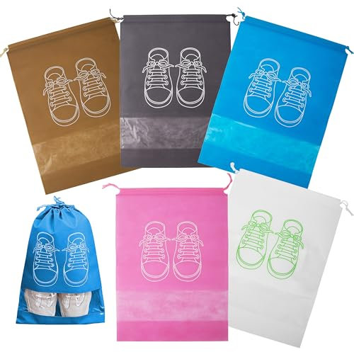 zrfgbxim 10 Pezzi Sacchetti Scarpe da Viaggio, Borsa da Viaggio per Scarpe, Sacchetti per Scarpe da Viaggio, Non Tessuto Sacca Porta Scarpe, Antipolvere Borse per Scarpe Organizer, 32x44cm