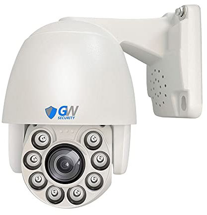 GW Security 8MP Pan Tilt Zoom 2-Way Audio IP PoE 5X Optical Zoom 4K 3840 x 2160p Starlight Outdoor Indoor Waterproof Security High Speed Dome PTZ Camera with 260ft IR Night Vision (GW801PTZ)