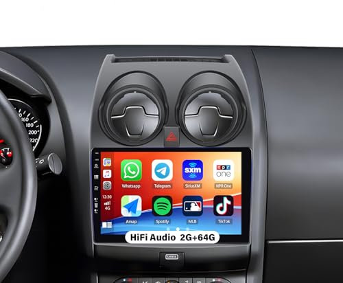 CAMECHO Android 13 2G+64G Autoradio per Nissan Qashqai J10 2006-2016 Wireless Apple CarPlay Android Auto, 9“ Schermo Tattile Autoradio con Bluetooth GPS WiFi HiFi FM/RDS SWC+Telecamera Posteriore