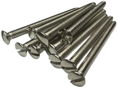 M3.5mm X 25mm Long Electrical Machine Screws for Light Switch Plug Socket - Pack of 10