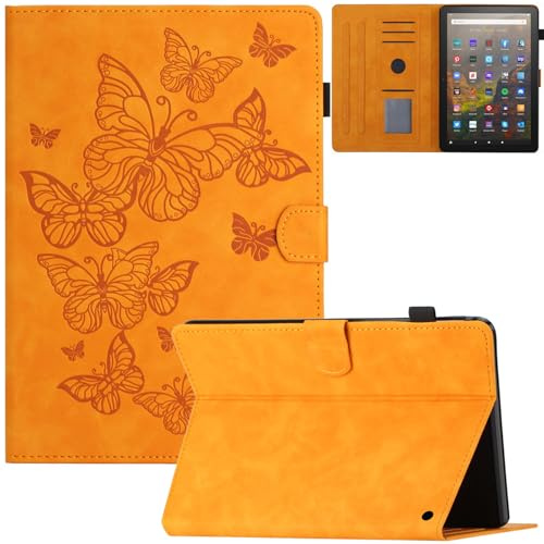 Artyond Case for Kindle Fire HD 10/HD 10 Plus 2021, PU Leather with Auto Sleep/Wake Card Slots Stand Folio Case for Amazon All-New Kindle Fire HD10/HD10 Plus 11th Generation 2021 Released, Orange