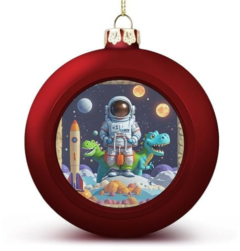 Große Weihnachtskugel, lustige Astronauten bedruckte Weihnachtskugeln, Weihnachtsbaumschmuck, Halloween-Kugel-Ornamente