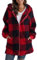 Manteau d'hiver à carreaux pour femme Veste Polaire Teddy en Peluche pour Cardigan en Peluche Souple Zippée pour Femme Mode chic en Chaud Hiver Décontractée Doux Ample Outerwear