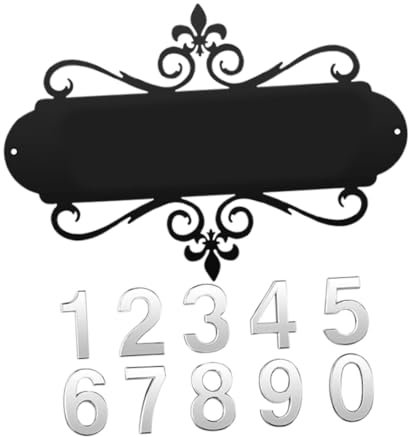 Gralara House Number Plaque Metal Address Sign, Decorative Wall Plaque, Mailbox Number Sign for Office
