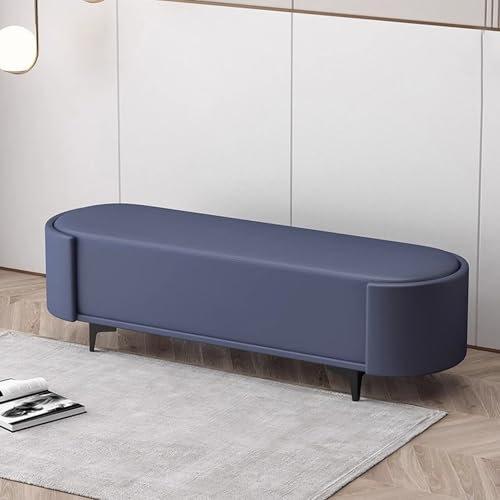 RTYHN Leder Schuhbank Schminkbank mit Sitzkissen Garderobenbank Polsterbank mit Metallbeine Sitzhocker Schlafzimmer für Eingangsbereich