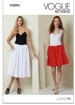 Vogue Paper Patterns V2095A Misses' Skirt in Two Lengths A (XS-S-M-L-XL)