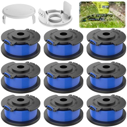 CIRULLI 9 pezzi bobina di ricambio per tagliabordi,Bobina di filo compatibile con Ryobi One+ AC14RL3A 18V 24V 40V, Ø1,65 mm,lunghezza 3,4 m,bobina per filo tagliabordi per manutenzione giardino
