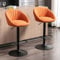 Ya-Home Juego 2 Taburetes de Bar Modernos Taburetes Alto de Cocina con Respaldo,Sillas Bar Giratorios Sillas Altas de Mostrador Regulables para Isla Cocina/Restaurante,Naranja