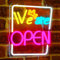 Rdutuok Open Panneau Néon 30,5 x 30 cm We are Open Lumineux LED Néon Ouvert Enseigne Lumineuse Open par USB églable et ON/OFF Panneau Lumineux Ouvert Pour Fenêtre d'affaires, Mmagasins, Restaurants