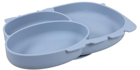 Vaguelly Placa Anticaída Silicona Plato Dividido Cuenco Bebe Para Niños Plato De Compartimentos Bandeja De Almuerzo Seguro
