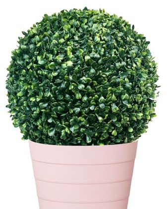 Extra Large Artificial Plant Topiary Ball - Faux Boxwood Decorative Spheres for Garden, Outdoor Decor, and Landscaping