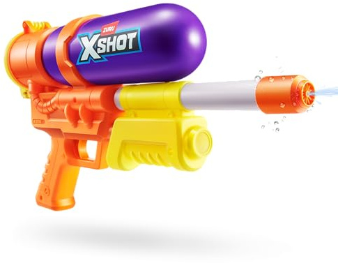 XSHOT Water Fast Fill Retro Water Blaster (Purple) by ZURU – Vintage-Style with Fast-Fill Tech, 33ft Range & 500ml Tank, Outdoor Summer Water Toy for Kids Ages 6+, Backyard & Pool Fun
