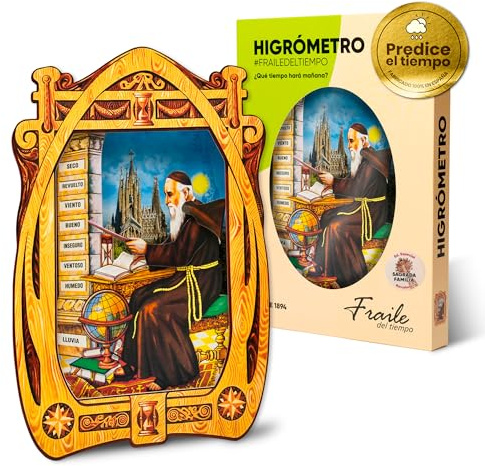 Hygrometer Zeitfraile – Haar-Hygrometer, Mönch der Zeit, traditioneller Indikator für Wetter und Feuchtigkeit, hergestellt in Spanien (Sagrada Familia)