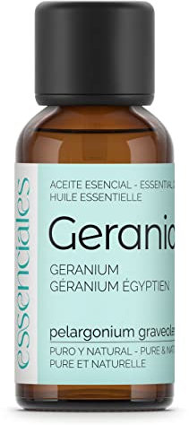 Essenciales - Aceite Esencial de Geranio, 100% Puro, 30 ml | Aceite Esencial Pelargonium Graveolens